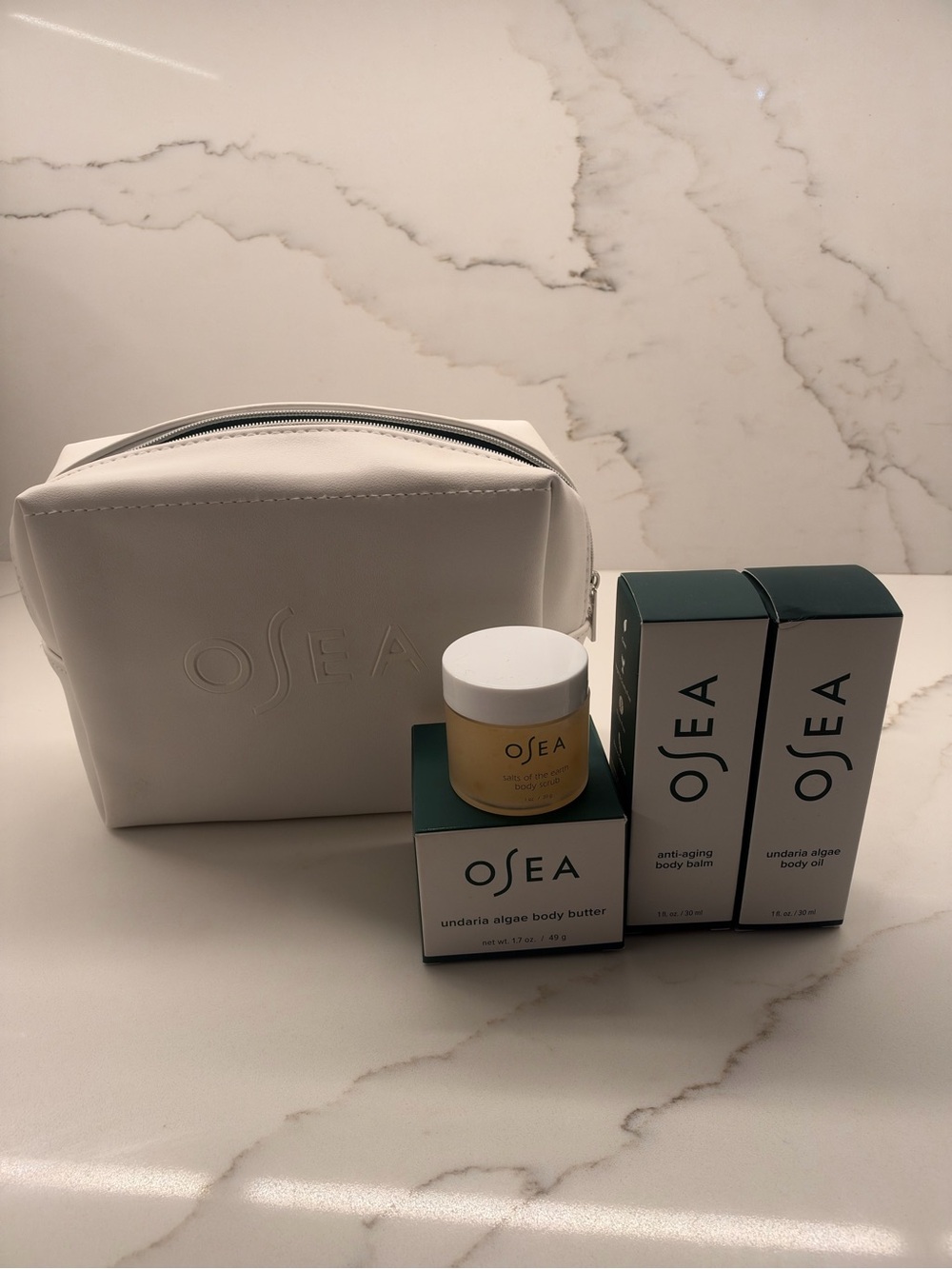 OSEA Bestsellers Bodycare Set 4 Piece Travel Set + Cosmetic Bag